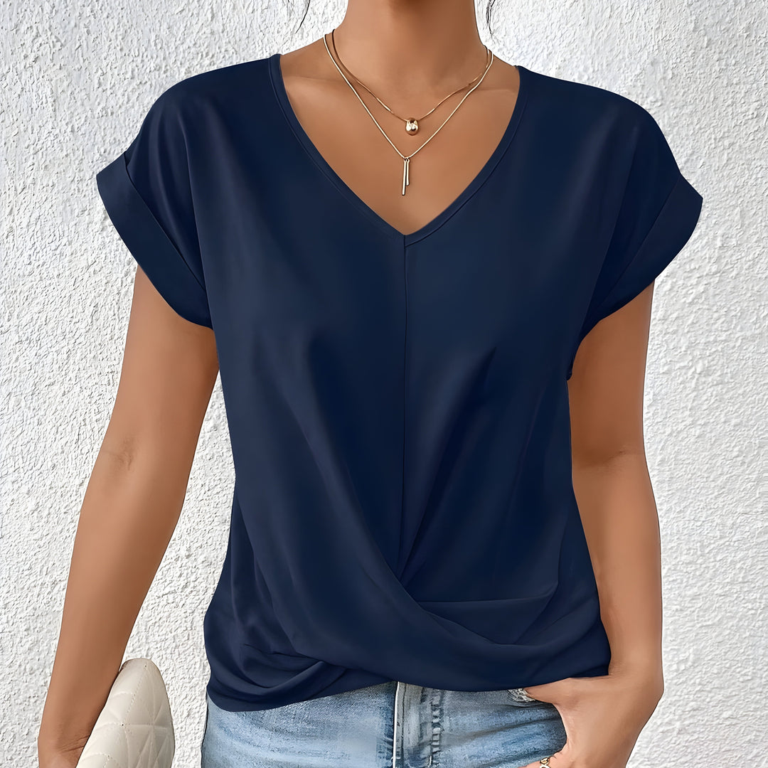 MEIKA™ – Classic Twist Detail V-Neck Top - Maison Léa & Lou