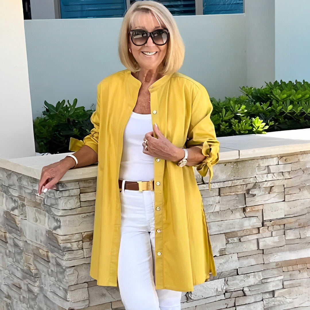 CÉLINA™ - Classy Long Shirt Jacket - Maison Léa & Lou