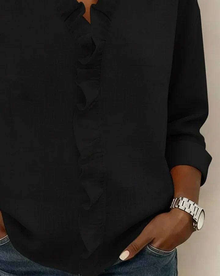 Elira™ | Elegant V-neck Blouse - Maison Léa &amp; Lou