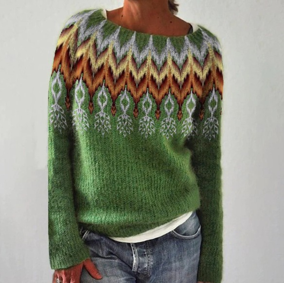 Juniper - Retro Scandinavian knitted sweater - Maison Léa & Lou