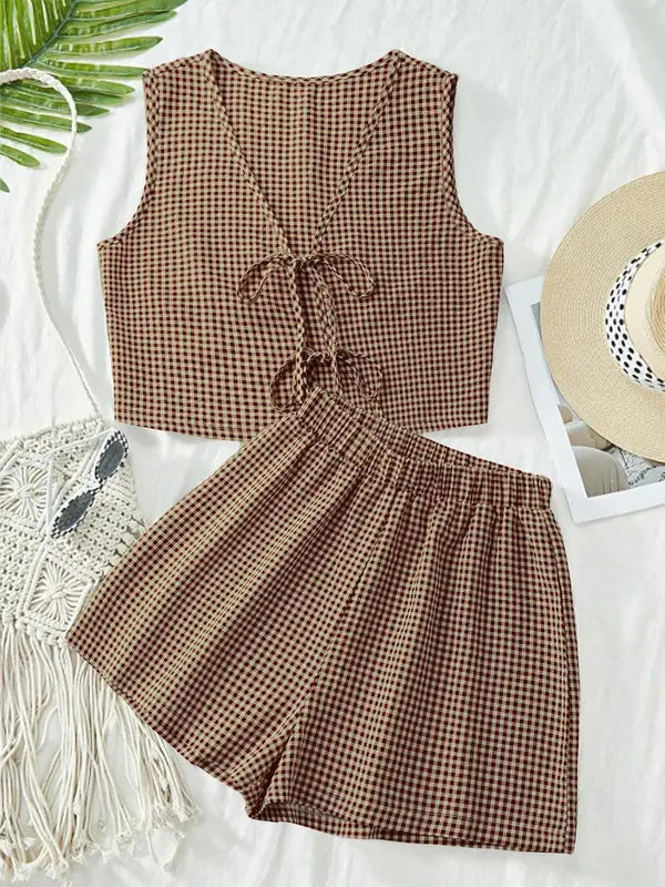 MOESHA™ - Chic Summer Sleeveless Vest and High-Waist Shorts Set