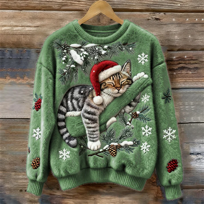 Noemie™ | Holiday Cat Plush Sweater - Maison Léa &amp; Lou