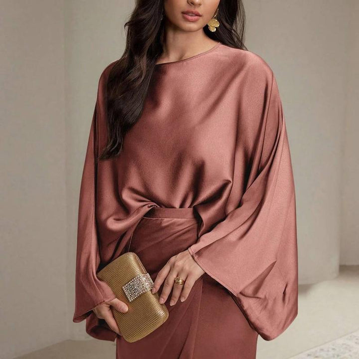 STELLA™ - Loose Shirt &amp; Lace-up Skirt Suit for Elegant Daily Wear - Maison Léa &amp; Lou