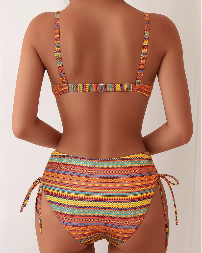 Rose™ | Two Piece Swimsuit with Striped Print - Maison Léa &amp; Lou