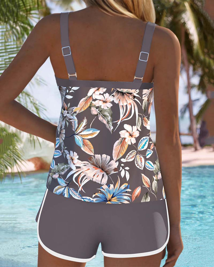 Imke™ | U-Neck Sleeveless Printed Tankini - Maison Léa &amp; Lou