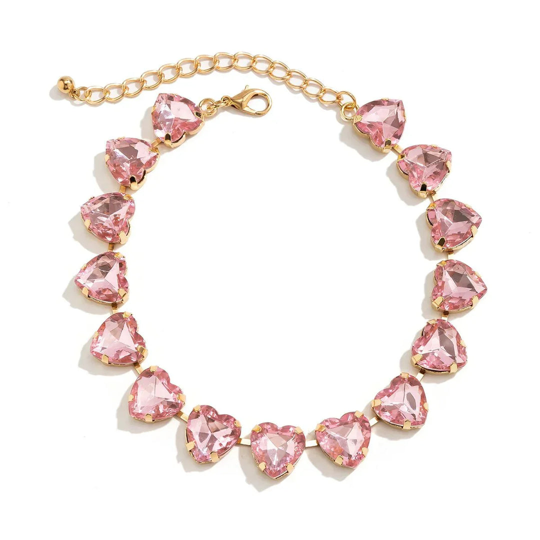 Collana Choker Cuore di Cristallo