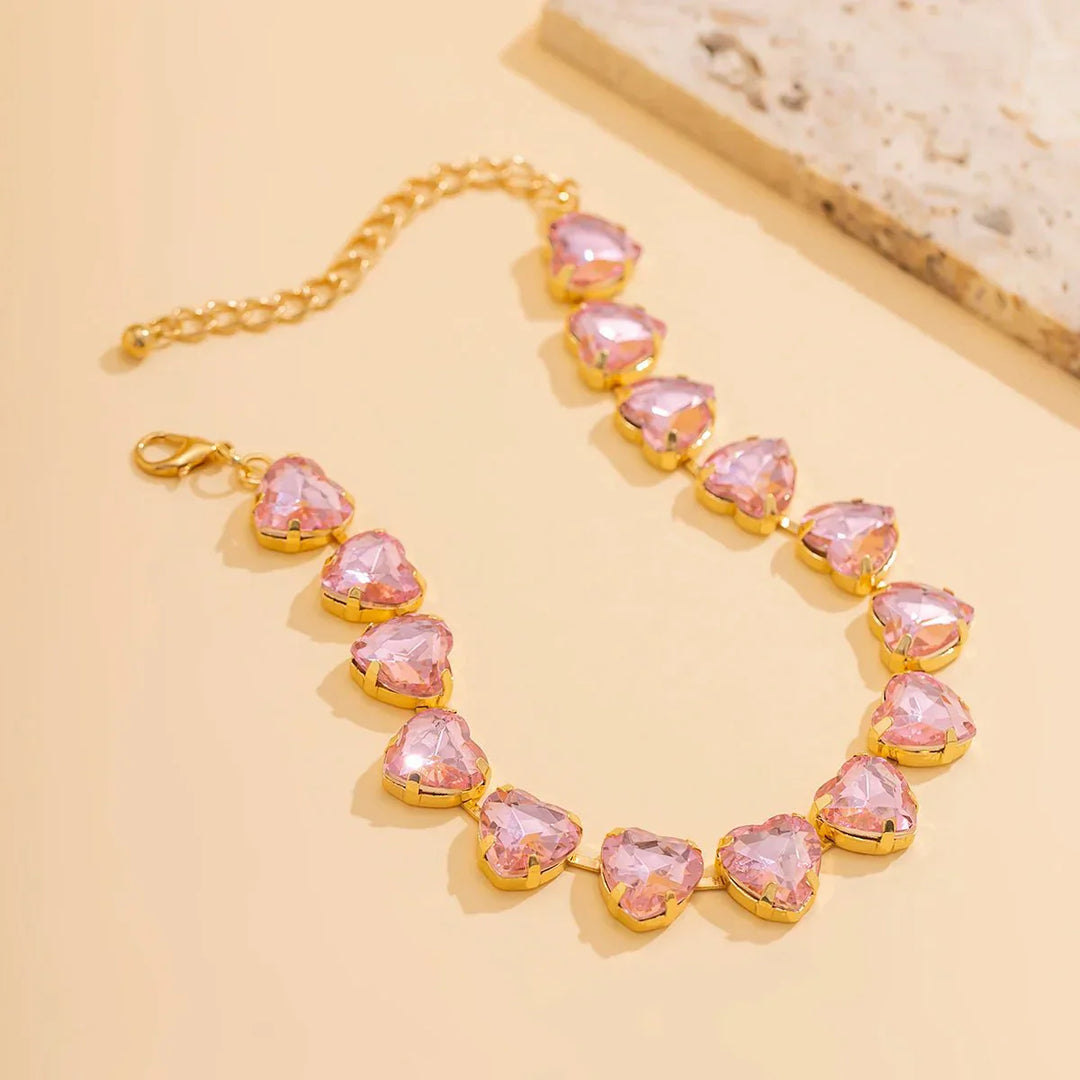 Collana Choker Cuore di Cristallo
