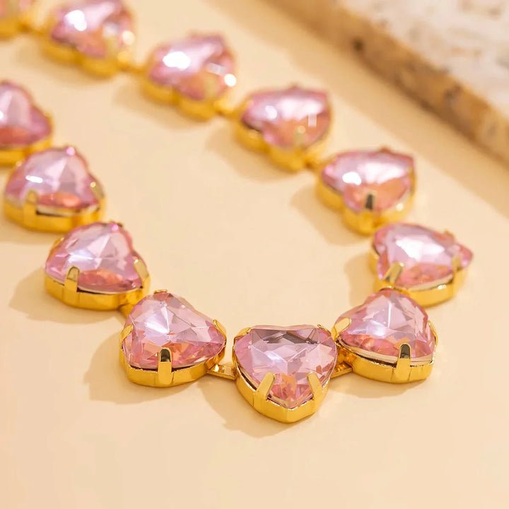 Collana Choker Cuore di Cristallo