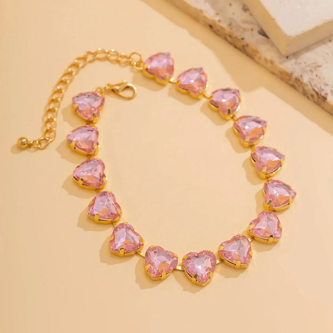Collana Choker Cuore di Cristallo