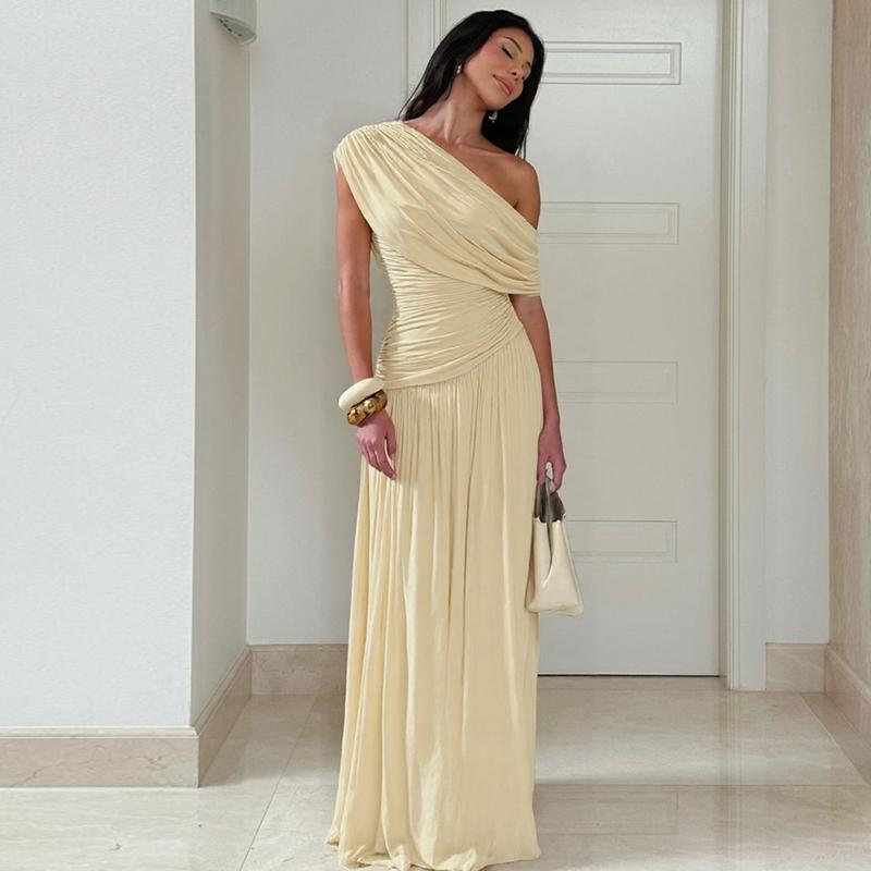 MANO™ - Elegant One Shoulder Evening Bodycon Maxi Dress - Maison Léa &amp; Lou