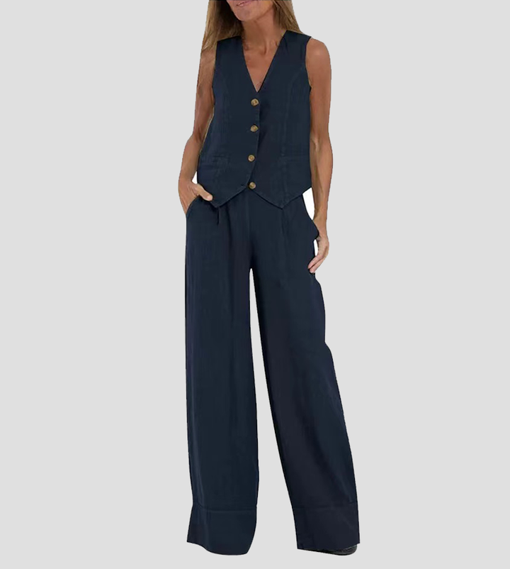 Aira™ | Tailored Vest Two-Piece Set - Maison Léa &amp; Lou