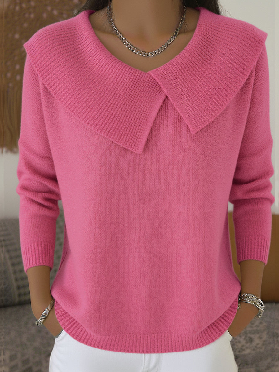 Leontine | Draped Collar Knit Jumper - Maison Léa & Lou