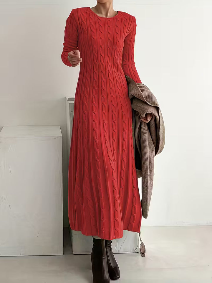 CLAUDIA™ | Luxe Cable-Knit Long Dress - Maison Léa &amp; Lou
