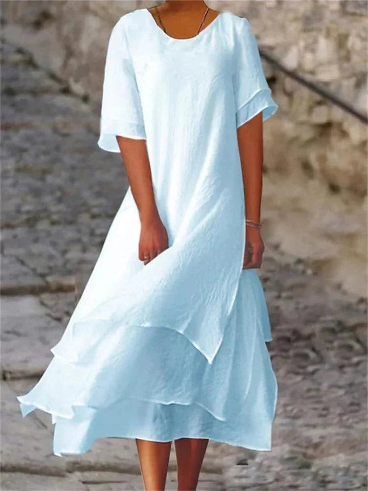 Jasmine™ | Layered Flowy Midi Dress - Maison Léa &amp; Lou