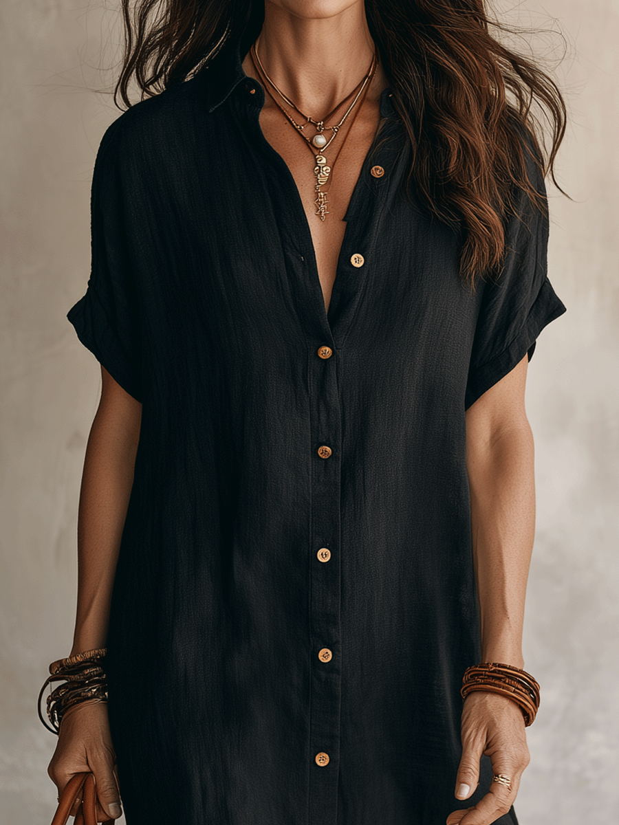 Céleste™ | Effortless Summer Shirt-Dress - Maison Léa &amp; Lou