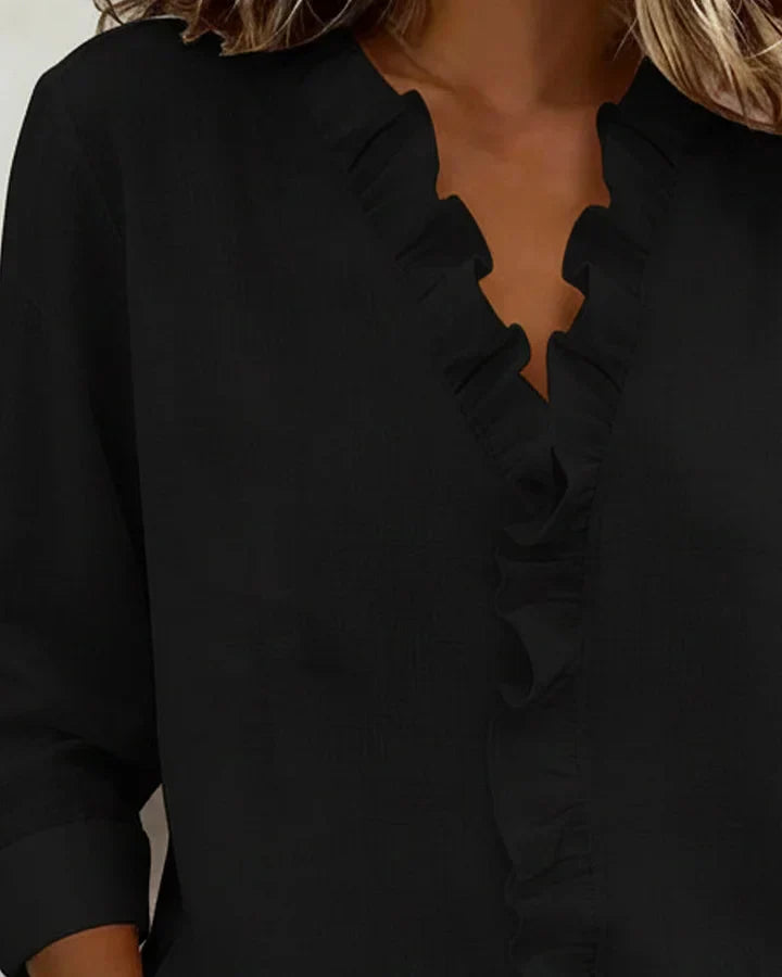 Elira™ | Elegant V-neck Blouse - Maison Léa &amp; Lou