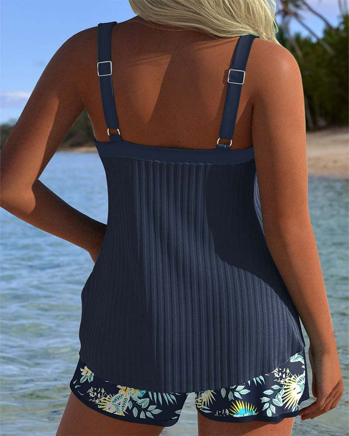 Bloom | Tankini a righe con pantaloni da spiaggia a due pezzi