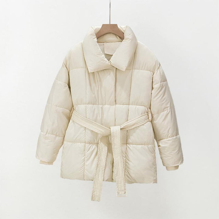 JASMINE™ - Cozy Thermal Stand Collar Waist Tie Zip-Up Coat for Winter - Maison Léa &amp; Lou