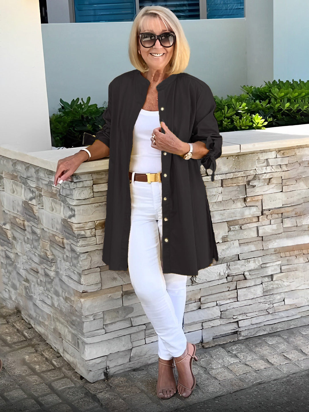 CÉLINA™ - Classy Long Shirt Jacket - Maison Léa &amp; Lou