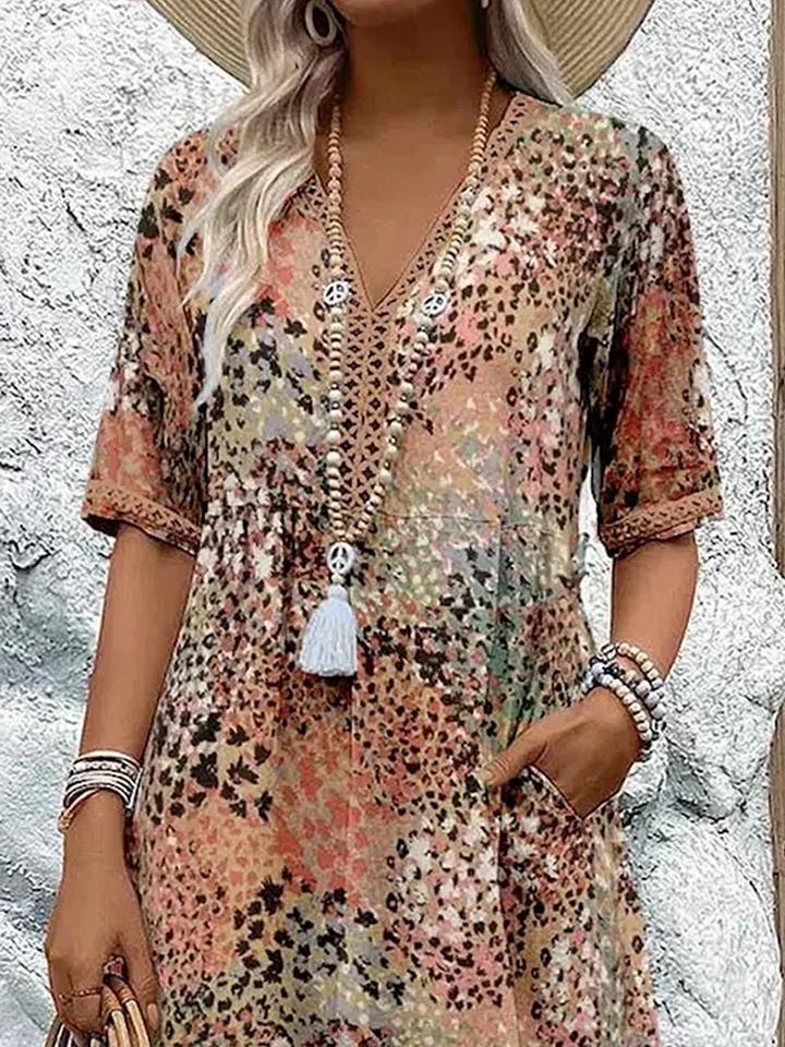Andrea™ | Vibrant Midi Dress - Maison Léa &amp; Lou