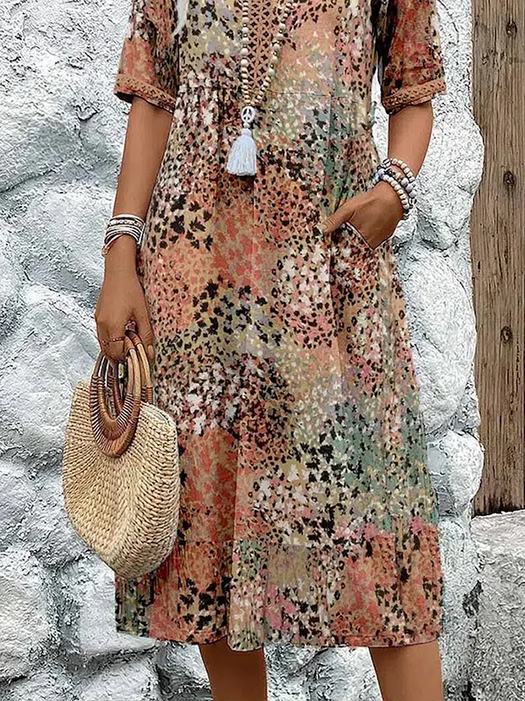 Andrea™ | Vibrant Midi Dress - Maison Léa &amp; Lou