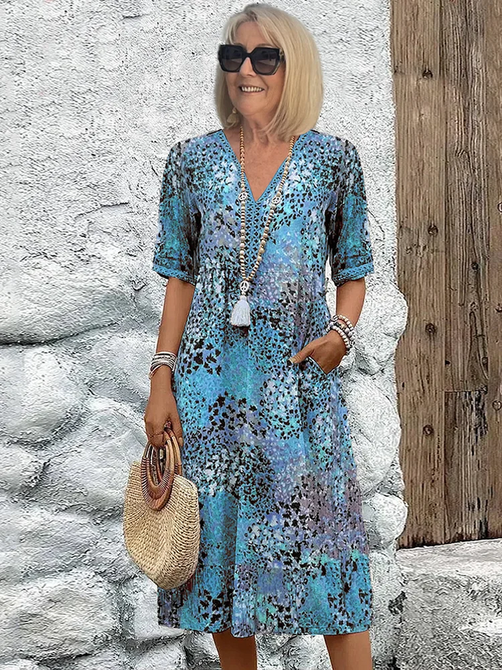Andrea™ | Vibrant Midi Dress - Maison Léa &amp; Lou