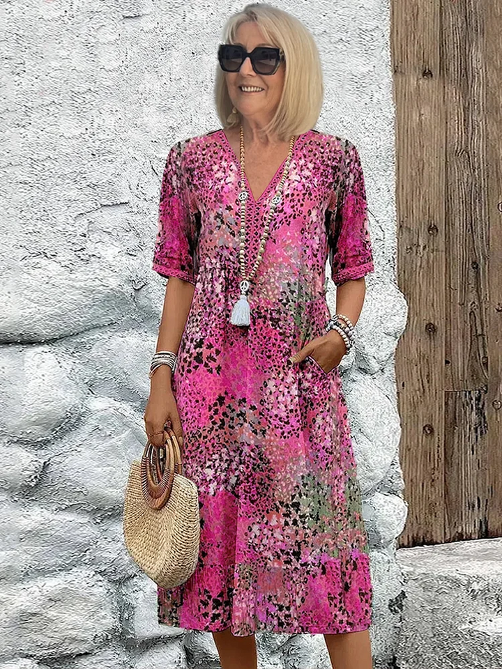 Andrea™ | Vibrant Midi Dress - Maison Léa &amp; Lou