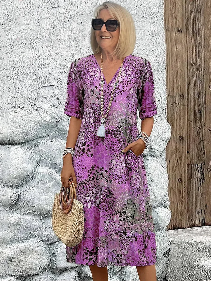 Andrea™ | Vibrant Midi Dress - Maison Léa &amp; Lou