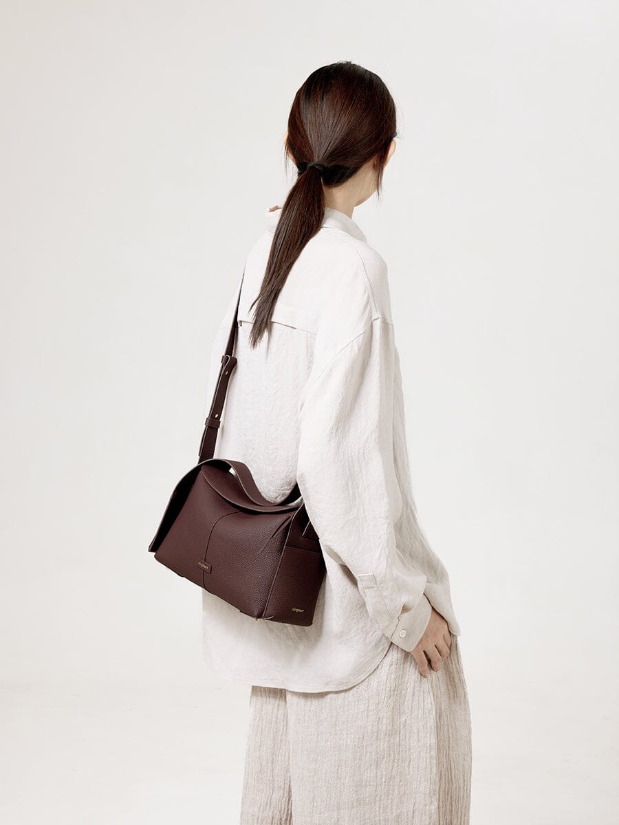 Large Lioré Roof Bag - Burgundy - Maison Léa &amp; Lou