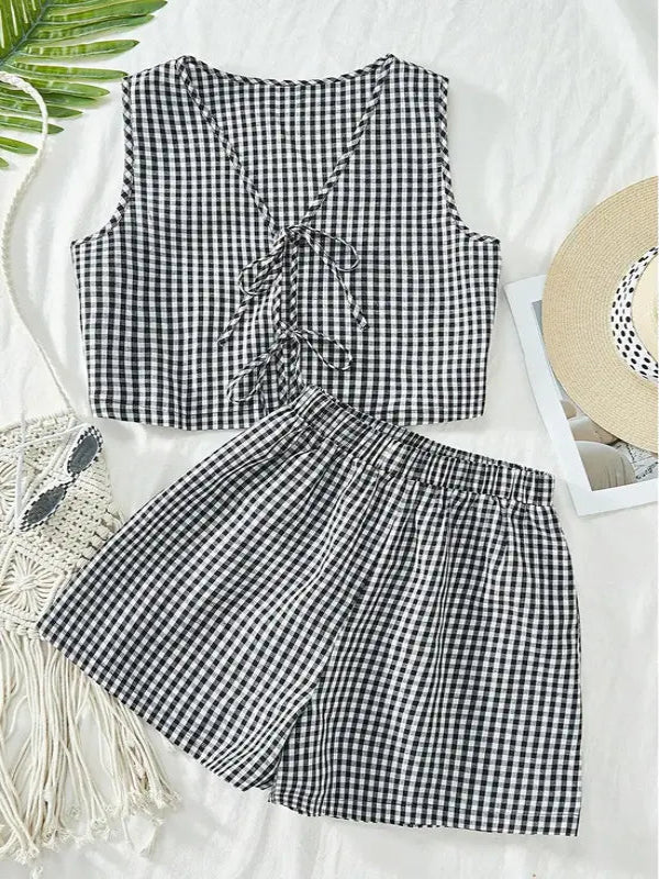 MOESHA™ - Chic Summer Sleeveless Vest and High-Waist Shorts Set