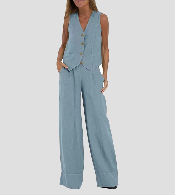 Aira™ | Tailored Vest Two-Piece Set - Maison Léa &amp; Lou