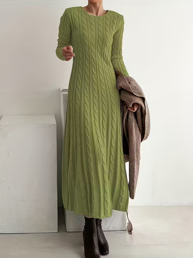 CLAUDIA™ | Luxe Cable-Knit Long Dress - Maison Léa &amp; Lou