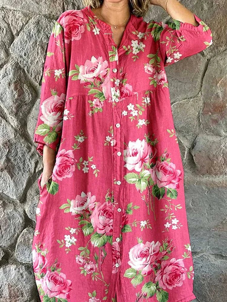 Scarlett | Art Floral Dress - Maison Léa & Lou