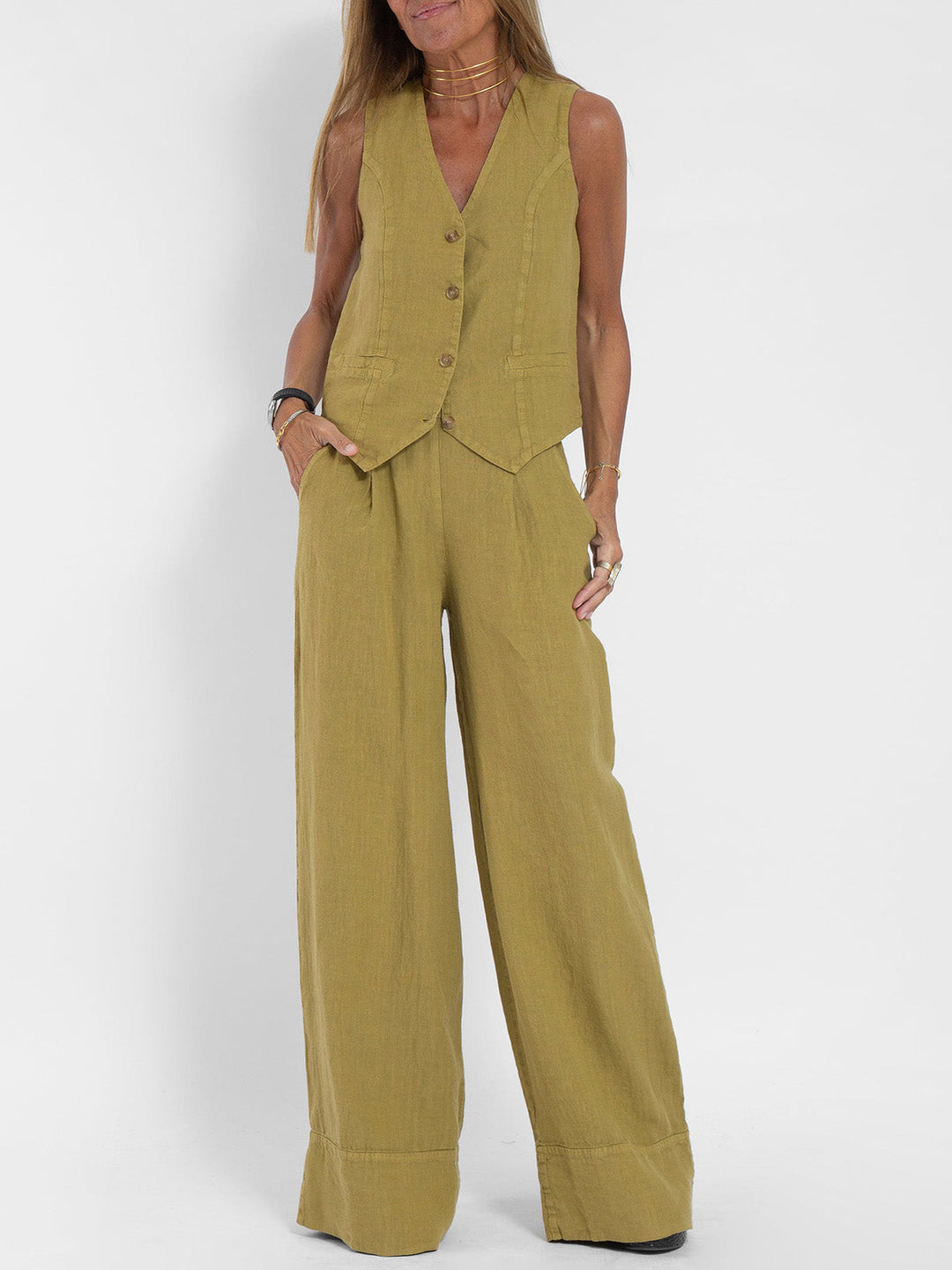 Aira™ | Tailored Vest Two-Piece Set - Maison Léa &amp; Lou