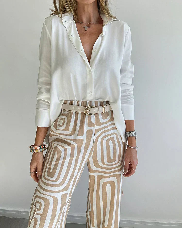 Lysa™ | Effortless Shirt &amp; Pant Set - Maison Léa &amp; Lou