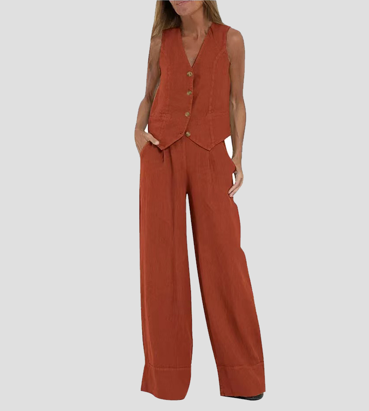 Aira™ | Tailored Vest Two-Piece Set - Maison Léa &amp; Lou