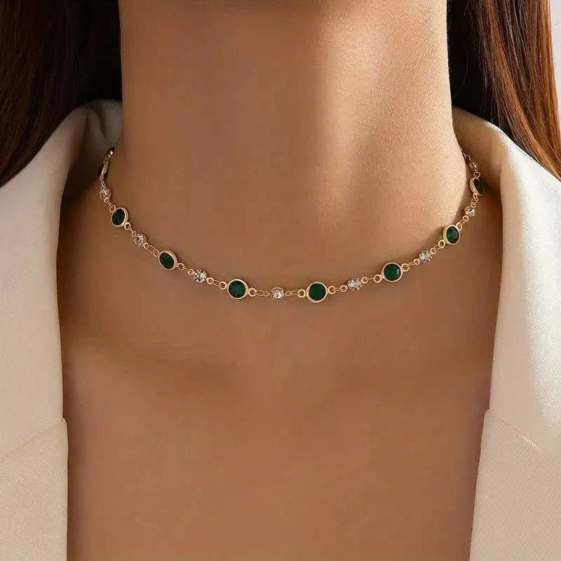 Collana Choker con Smeraldi e Diamanti