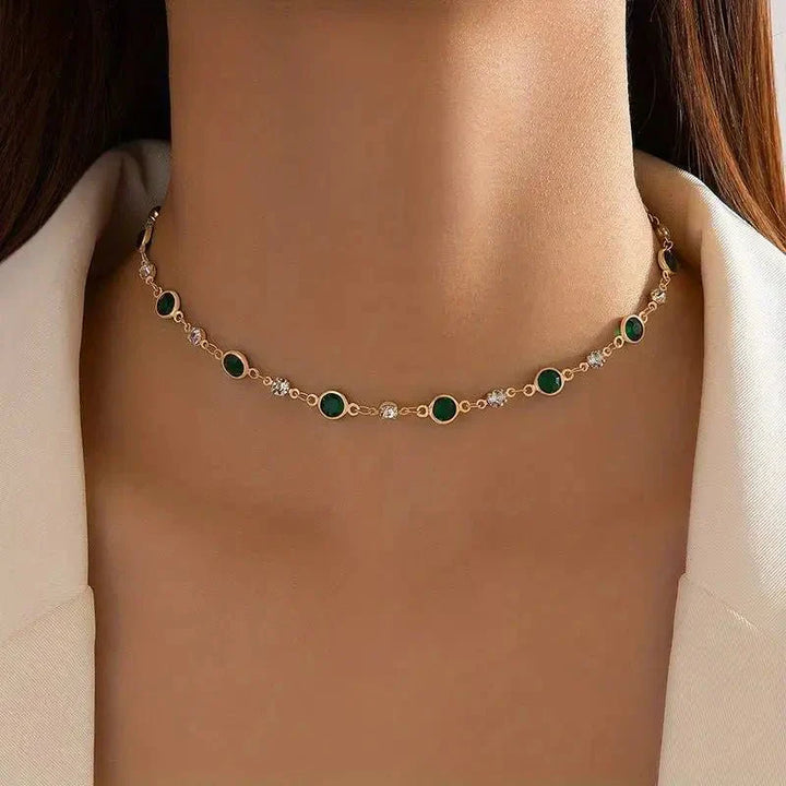 Collana Choker con Smeraldi e Diamanti