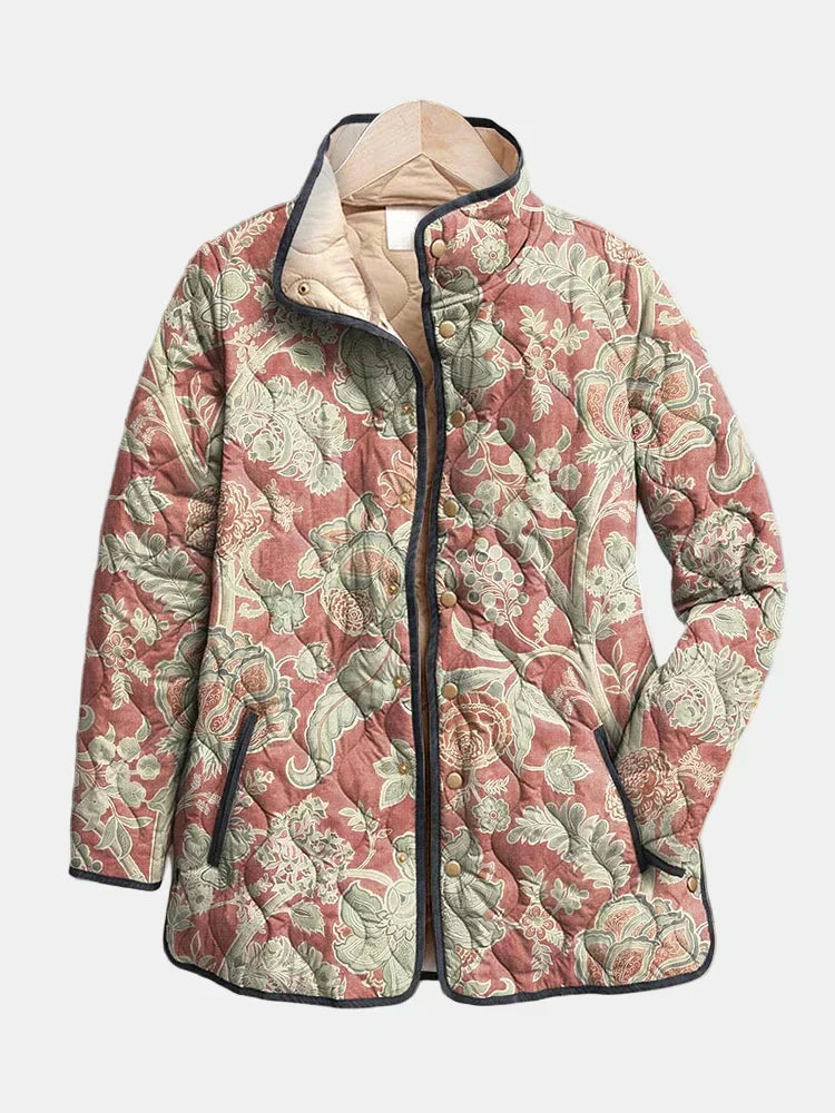 Naya | Vintage Floral Casual Quilted Jacket - Maison Léa & Lou