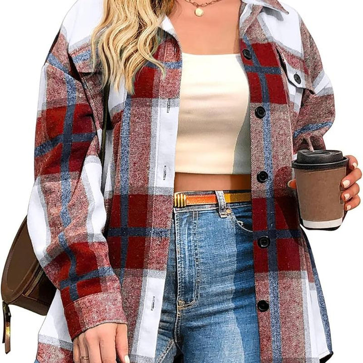 BRIGID™ - Stylish Plus-Size Shacket - Maison Léa &amp; Lou