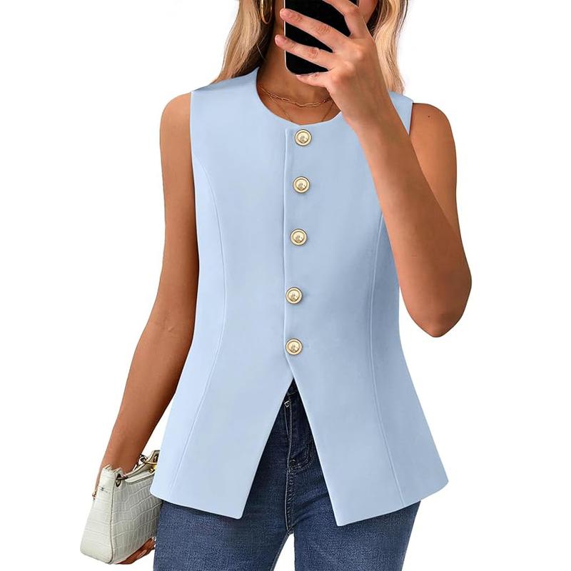 CORAZON™ – Chic Sleeveless Button-Down Vest - Maison Léa &amp; Lou