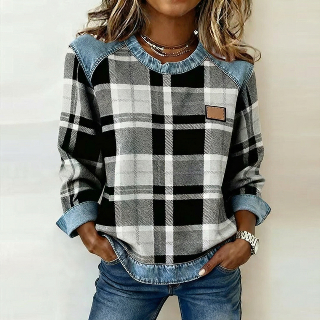 Grace™ | Cozy Plaid Sweatshirt - Maison Léa & Lou