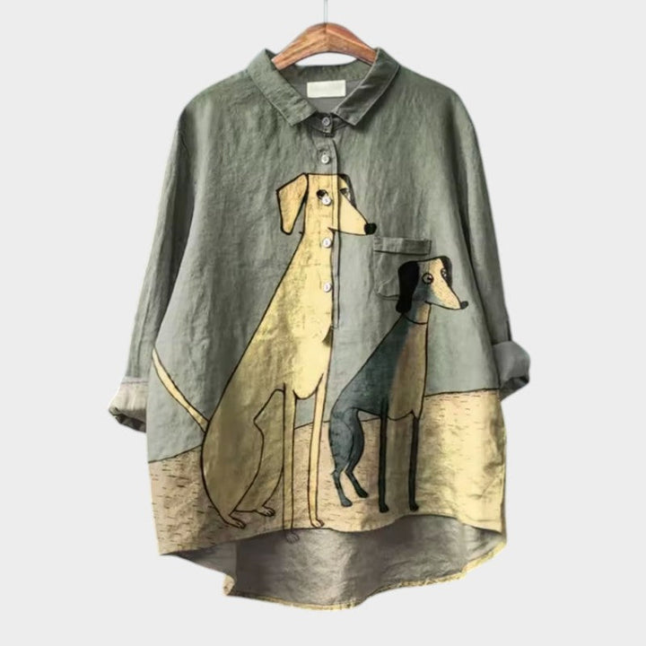 Palmira™ | Blusa in Lino Senza Tempo con Stampa