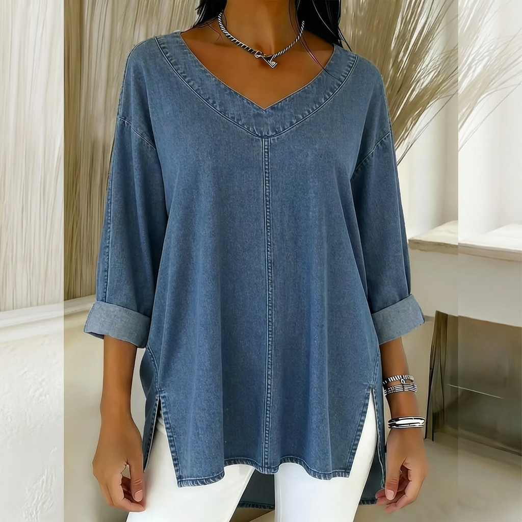 Salia™ | Stylish Denim Top - Maison Léa & Lou