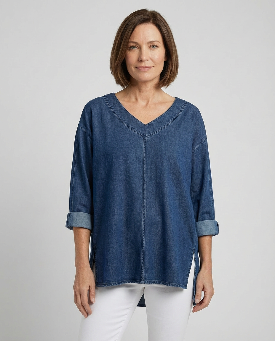 Selwa™ | Stylish Denim Top - Maison Léa & Lou