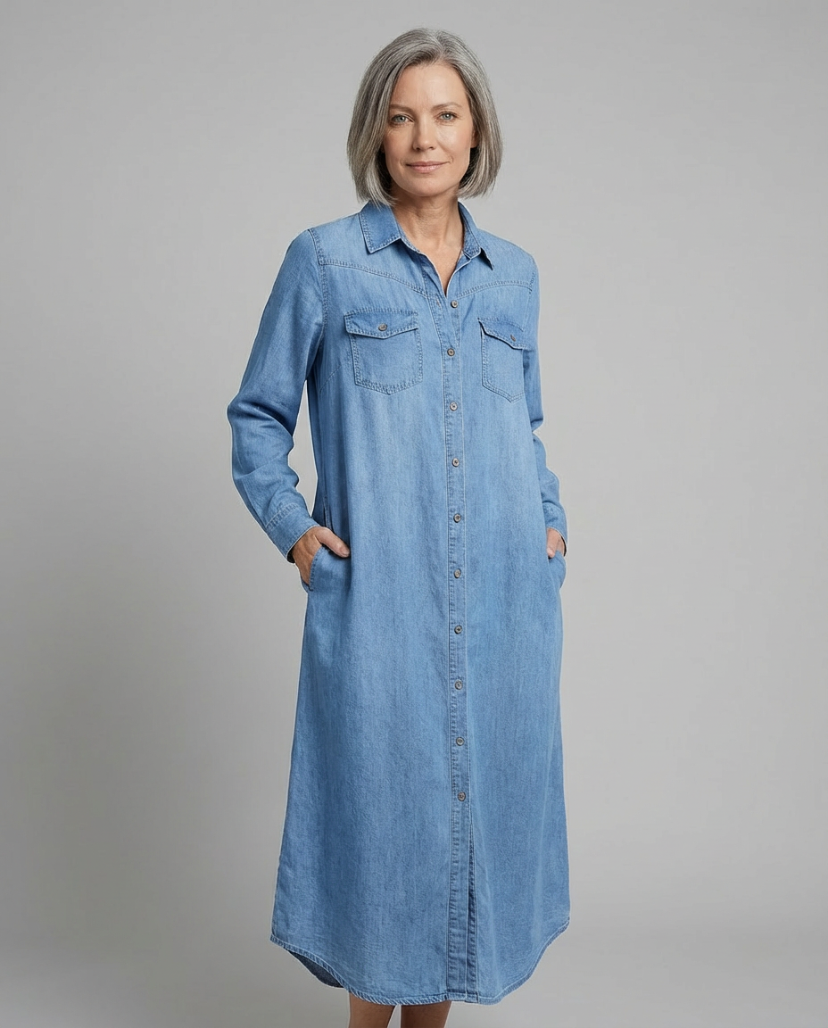 Lia™ | Denim Shirt Dress - Maison Léa & Lou