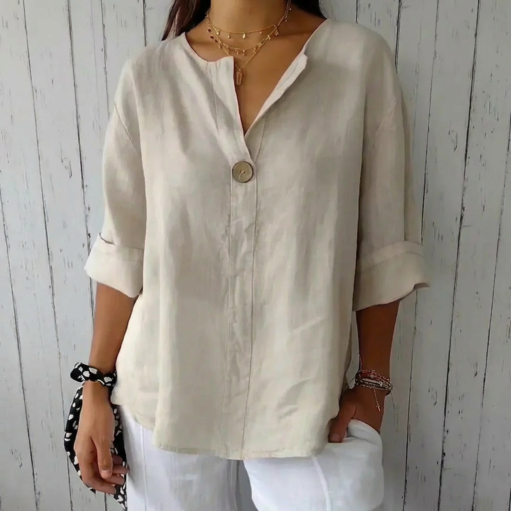 Nayla™ | Casual V-Neck Blouse - Maison Léa & Lou