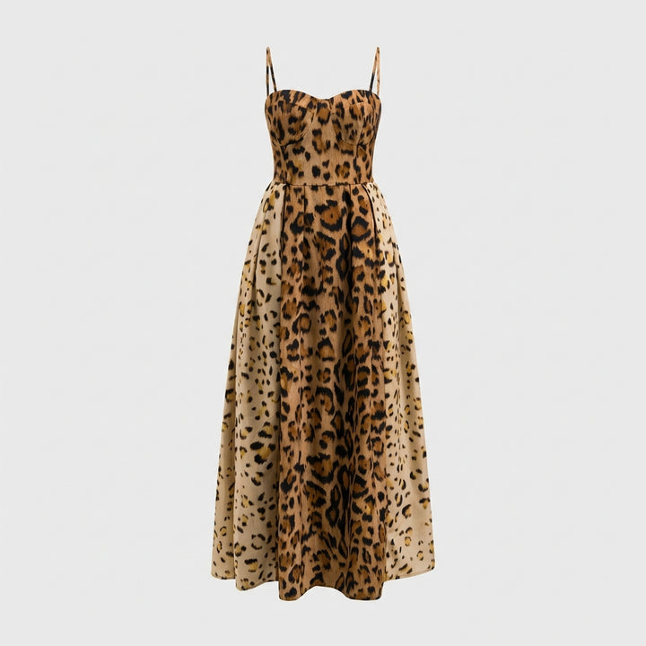 BIANCA™ - Bold Leopard Print Midi Dress - Maison Léa &amp; Lou