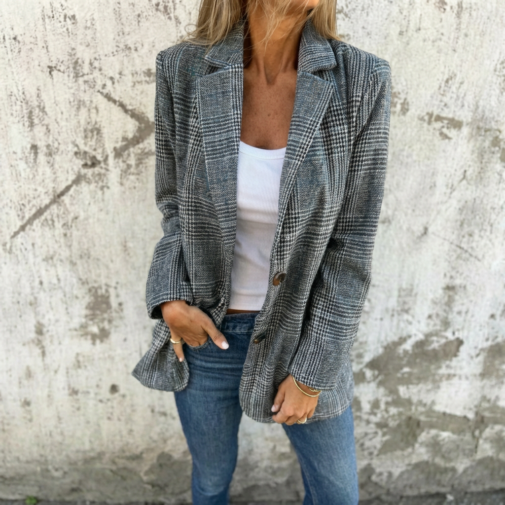LUCINDA™ - Classic Plaid Blazer - Maison Léa & Lou