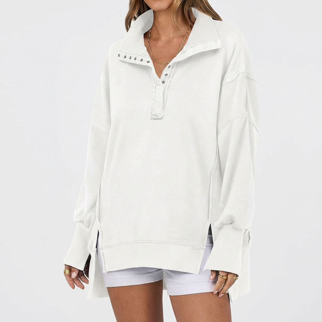 KAYLIE™ - Chic Oversized Button-Up Sweatshirt - Maison Léa & Lou